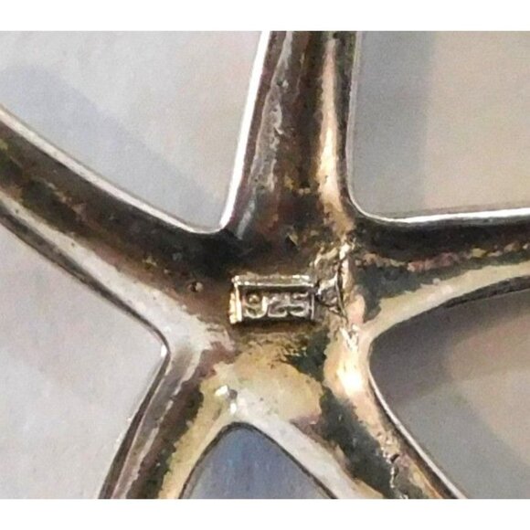 Sterling Silver Starfish Pendant Multicolor Pastel Mosaic Mother of Pearl 1.5" - Picture 4 of 6